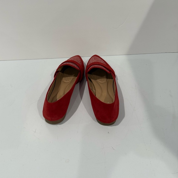Olivia & Kate Red Faux Suede Flats with Rhinestones - Size 10 - Picture 5 of 16